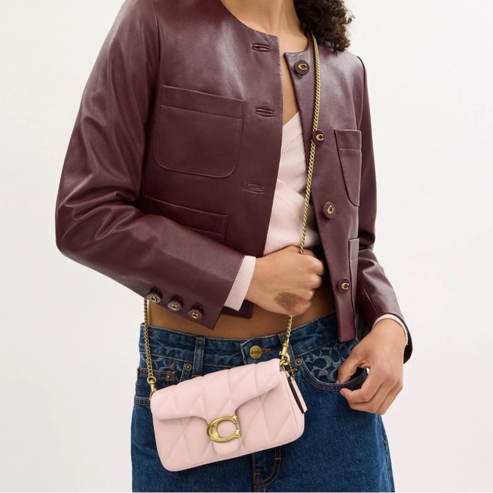 NWOT Coach Tabby Quilted Wristlet with Chain / Tabby 19 Crossbody bag in Blush - Picture 9 of 16